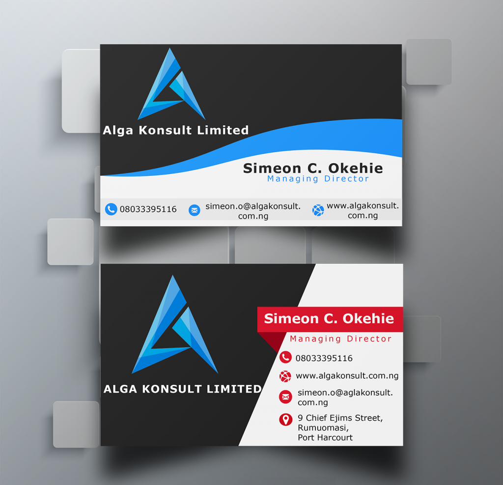 Business card design for Alga Konsult
